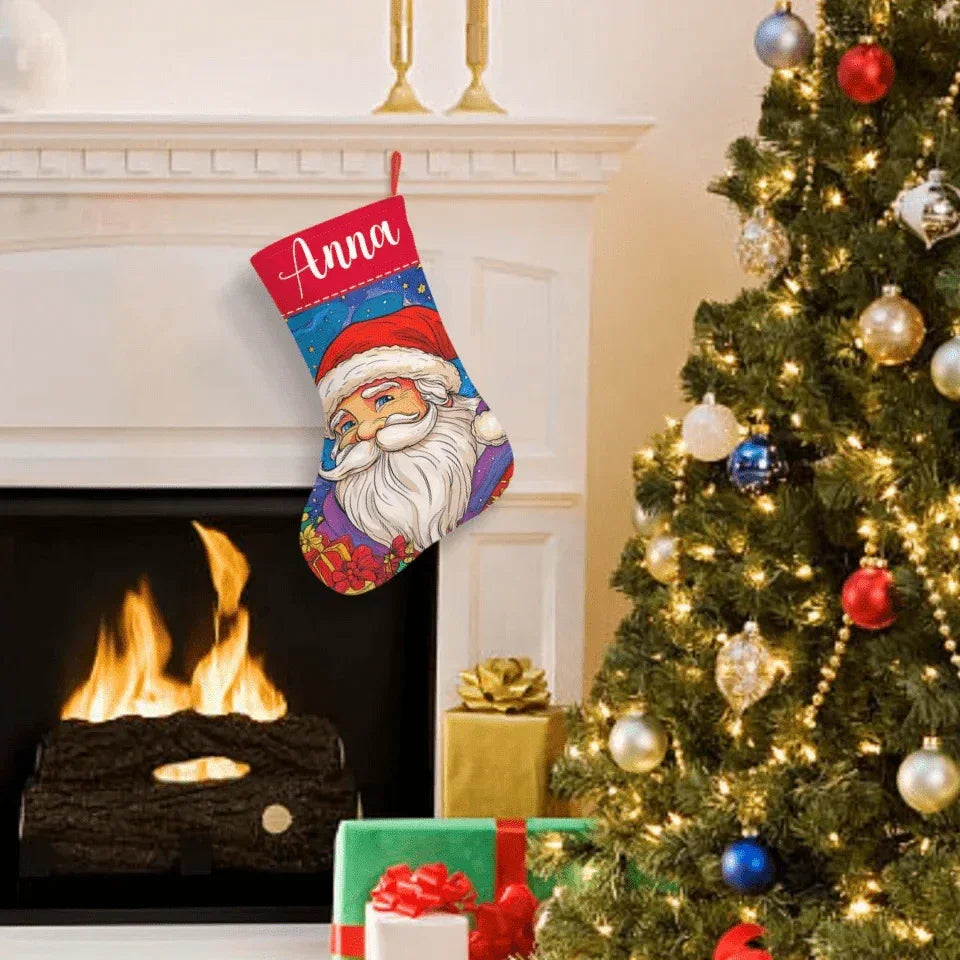 Christmas Themed Ambiance Customized Gift Stockings - Personalized Christmas Patterns and Name Stockings - Christmas Gift For Family - Joliny