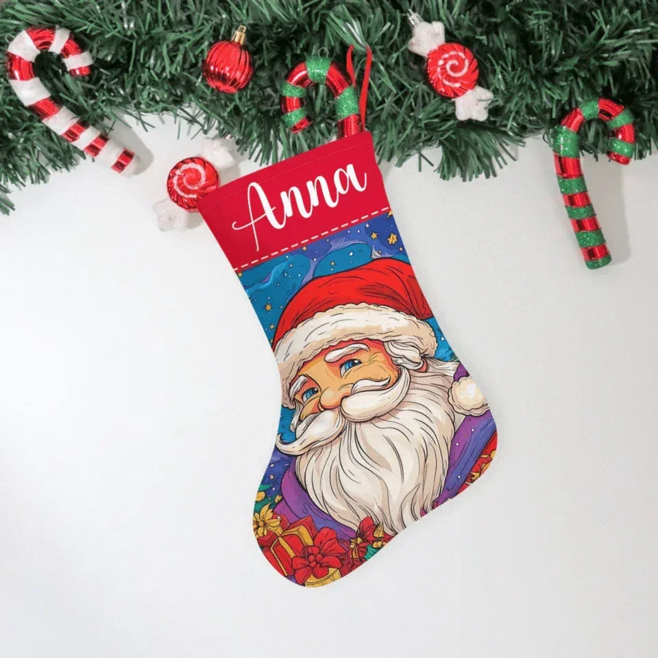 Christmas Themed Ambiance Customized Gift Stockings - Personalized Christmas Patterns and Name Stockings - Christmas Gift For Family - Joliny