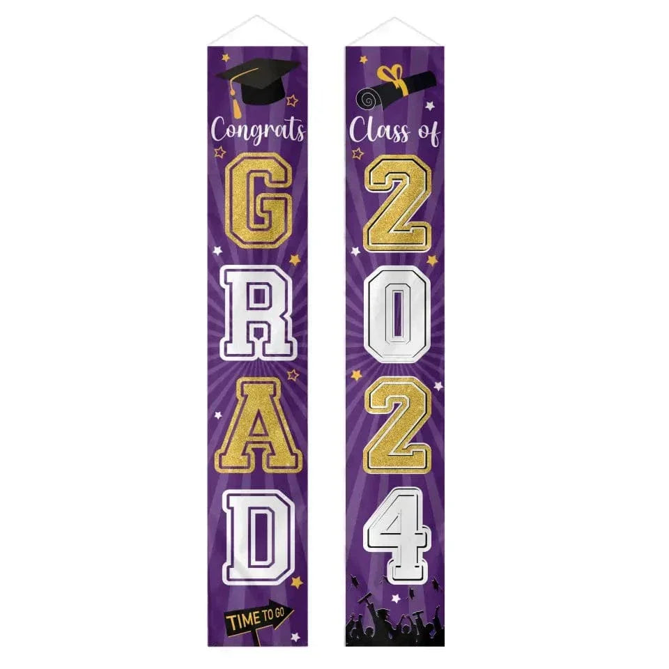 Class of 2024 Congrats Graduation Banner - Party Welcome Hanging Door Decor - Joliny