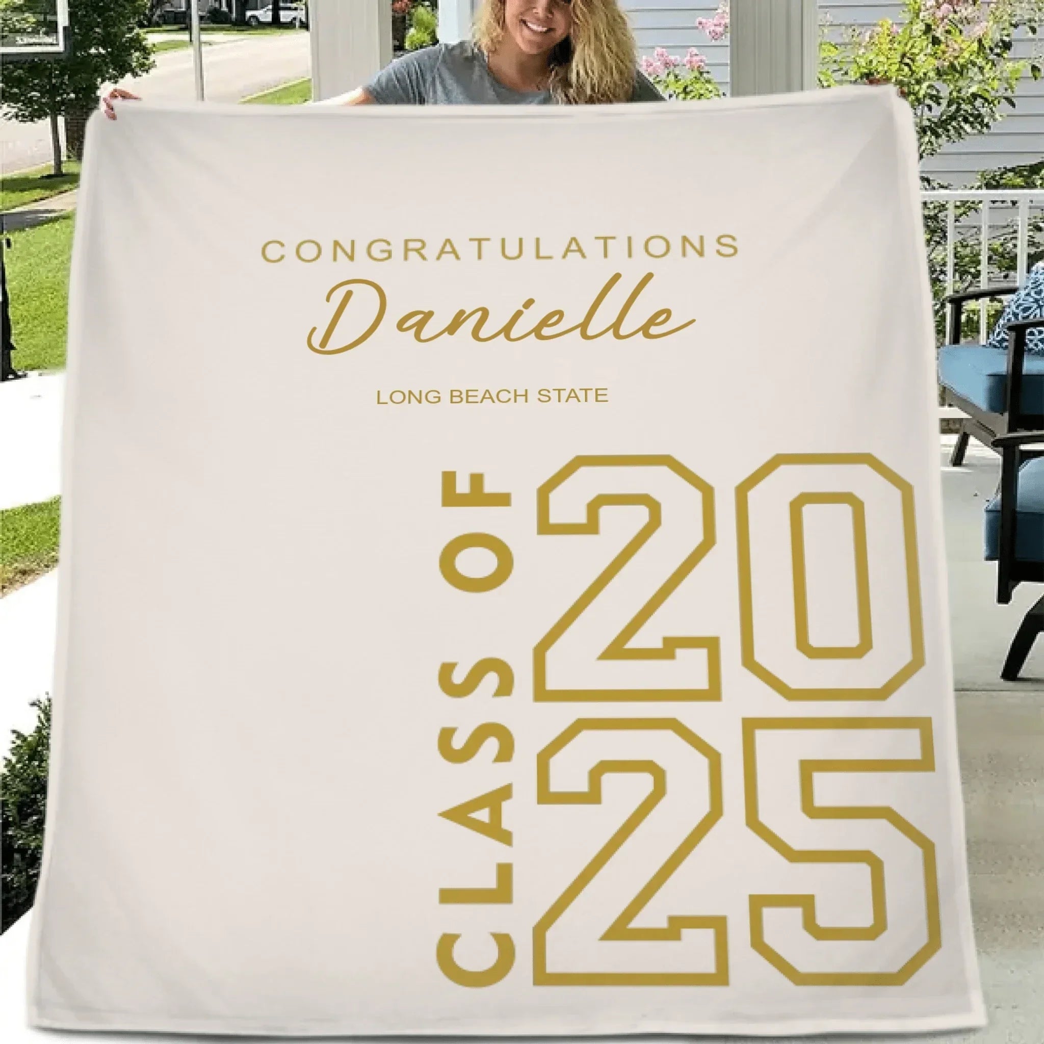 Class of 2025 Customized Graduation Blanket - Personalized with school name - Graduation Gifts for Kids, Classmates and Friends - Joliny