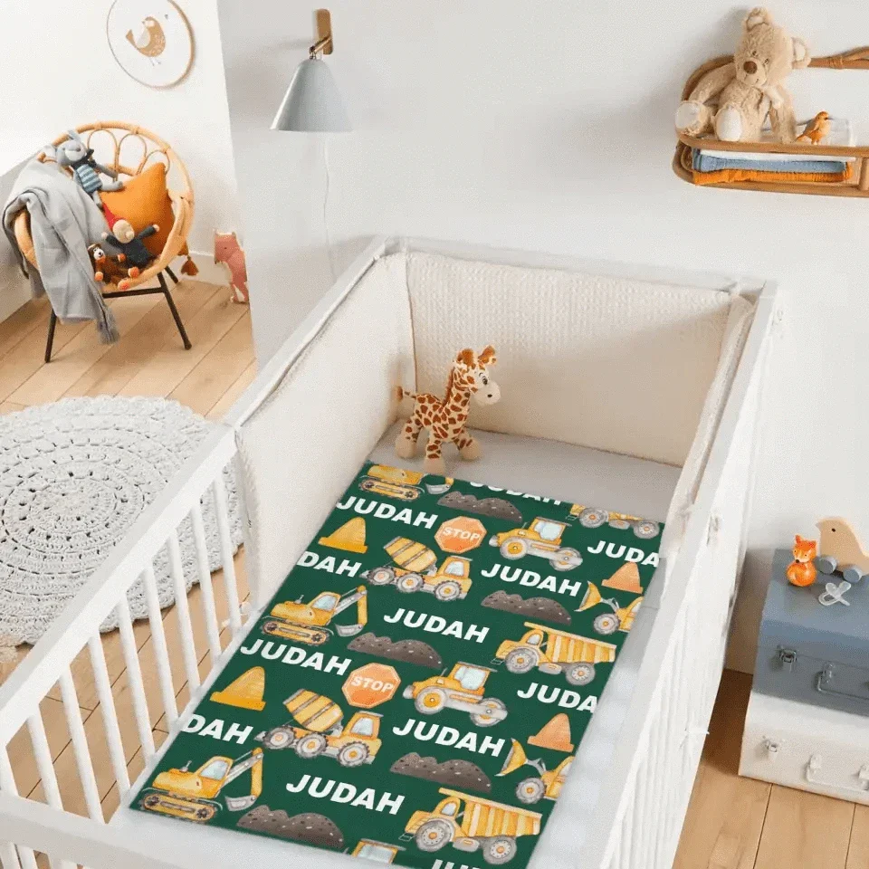 Construction Truck Site Personalized Name Custom Blanket Gift for Kids - Joliny