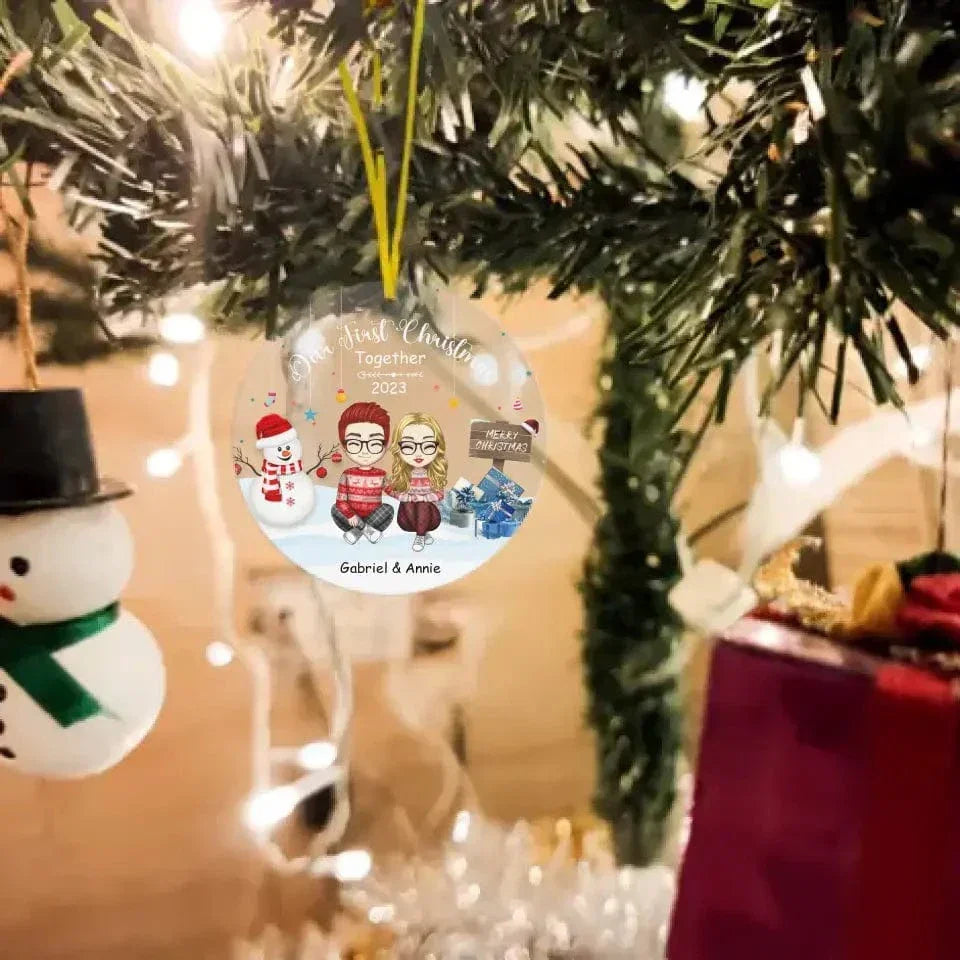 Couple - Our First Christmas Together - Personalized Acrylic Ornament - Joliny