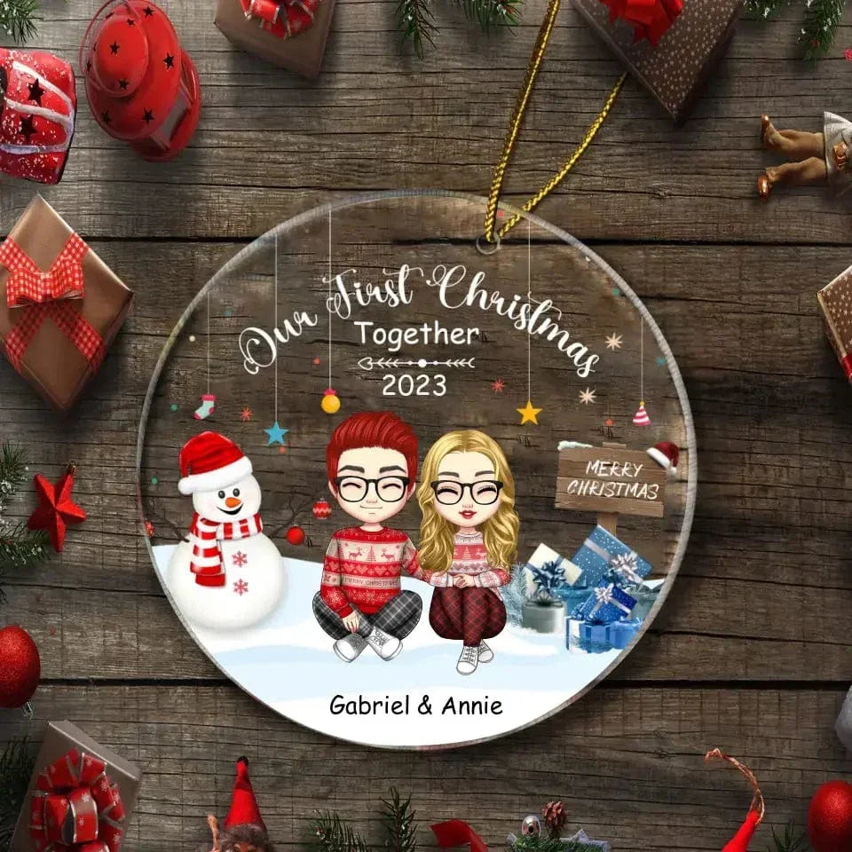 Couple - Our First Christmas Together - Personalized Acrylic Ornament - Joliny