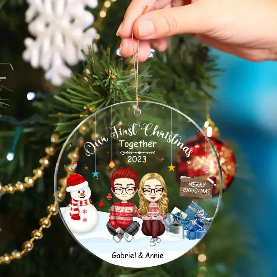 Couple - Our First Christmas Together - Personalized Acrylic Ornament - Joliny
