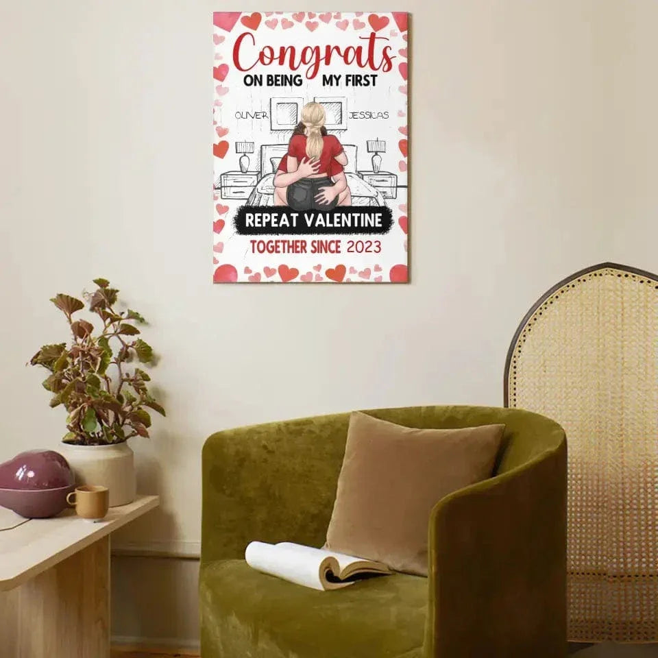 Couple Personalized Custom Canvas Wall Art / Blanket- Gift For Husband Wife, Anniversary - Joliny