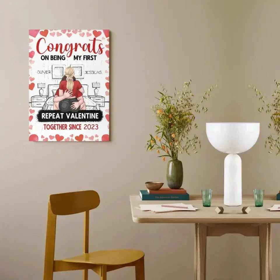 Couple Personalized Custom Canvas Wall Art / Blanket- Gift For Husband Wife, Anniversary - Joliny