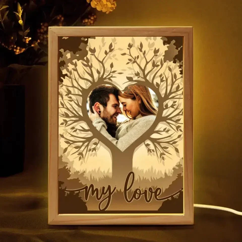 Couple Personalized Custom Frame Light Box - Custom Photo My Love - Joliny