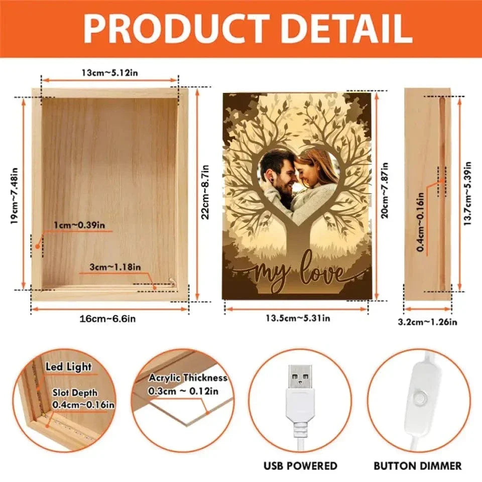 Couple Personalized Custom Frame Light Box - Custom Photo My Love - Joliny