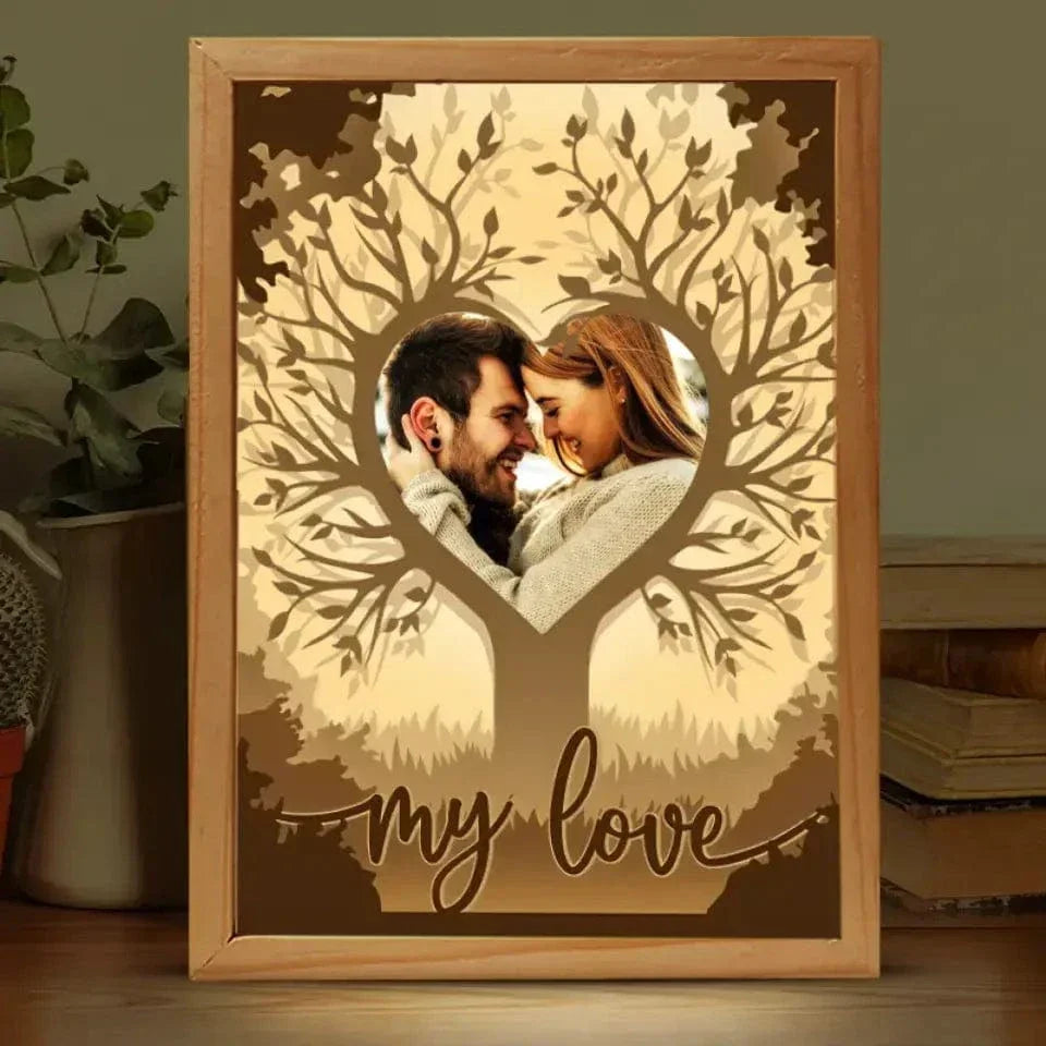 Couple Personalized Custom Frame Light Box - Custom Photo My Love - Joliny