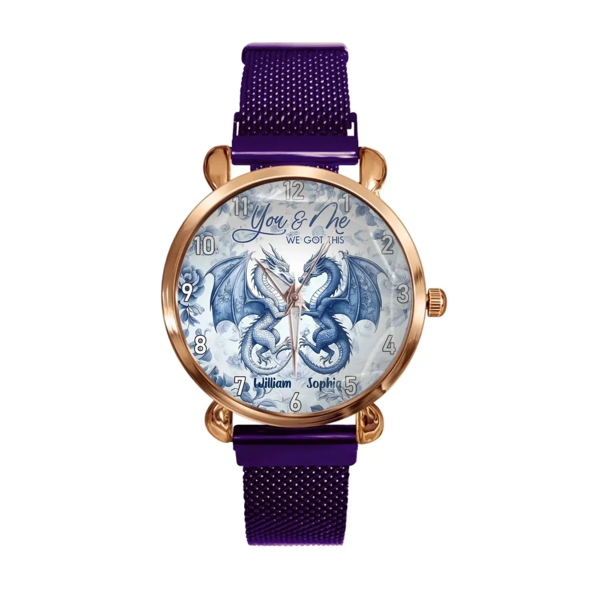 Couple's Exclusive! Customize this dragon - themed watch with names, sealing your “You & Me” journey. - Joliny