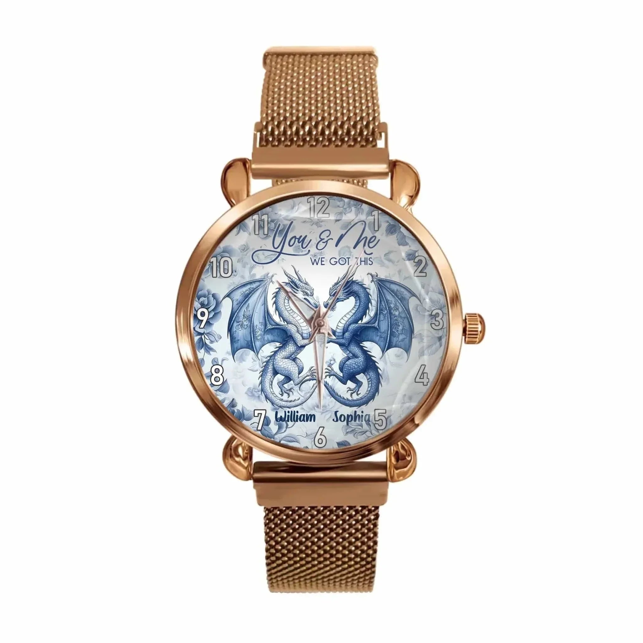 Couple's Exclusive! Customize this dragon - themed watch with names, sealing your “You & Me” journey. - Joliny