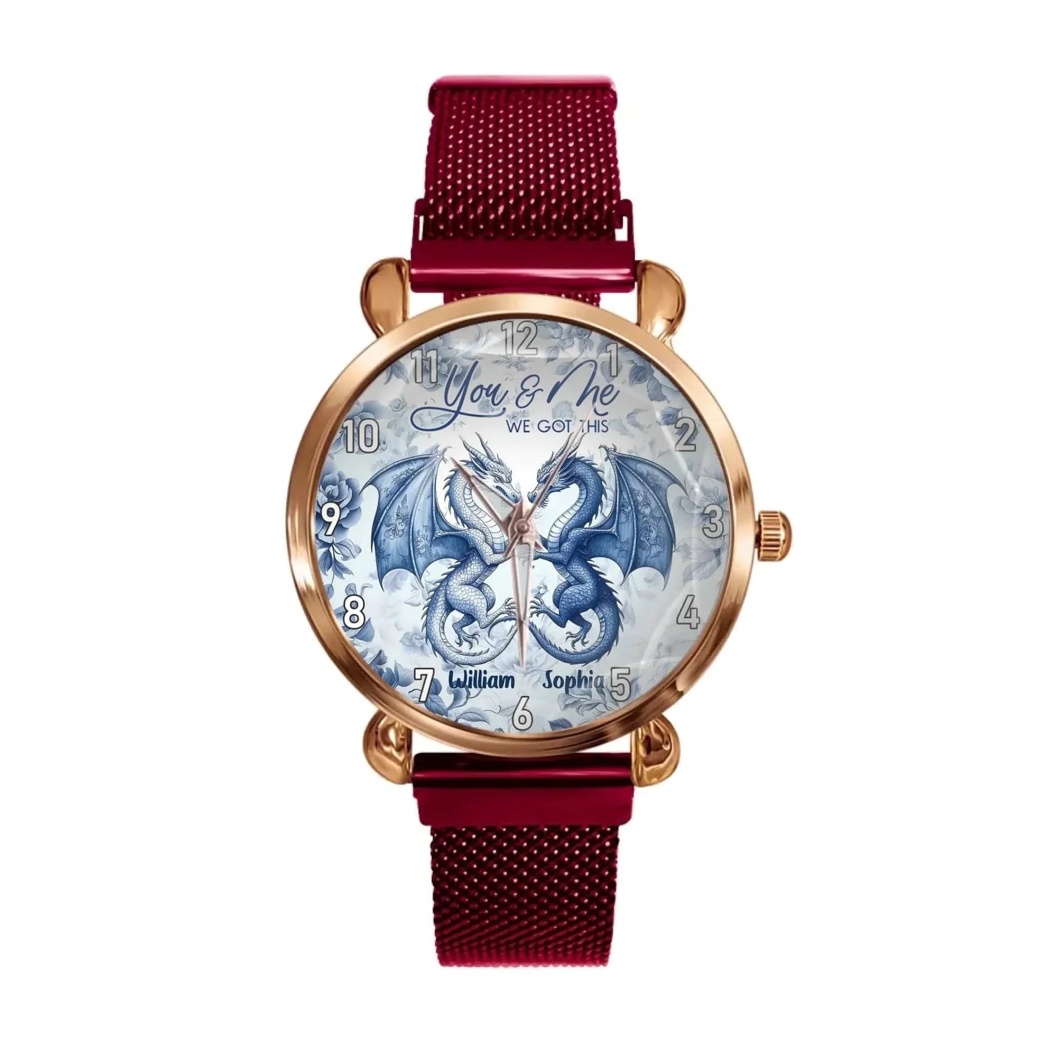 Couple's Exclusive! Customize this dragon - themed watch with names, sealing your “You & Me” journey. - Joliny