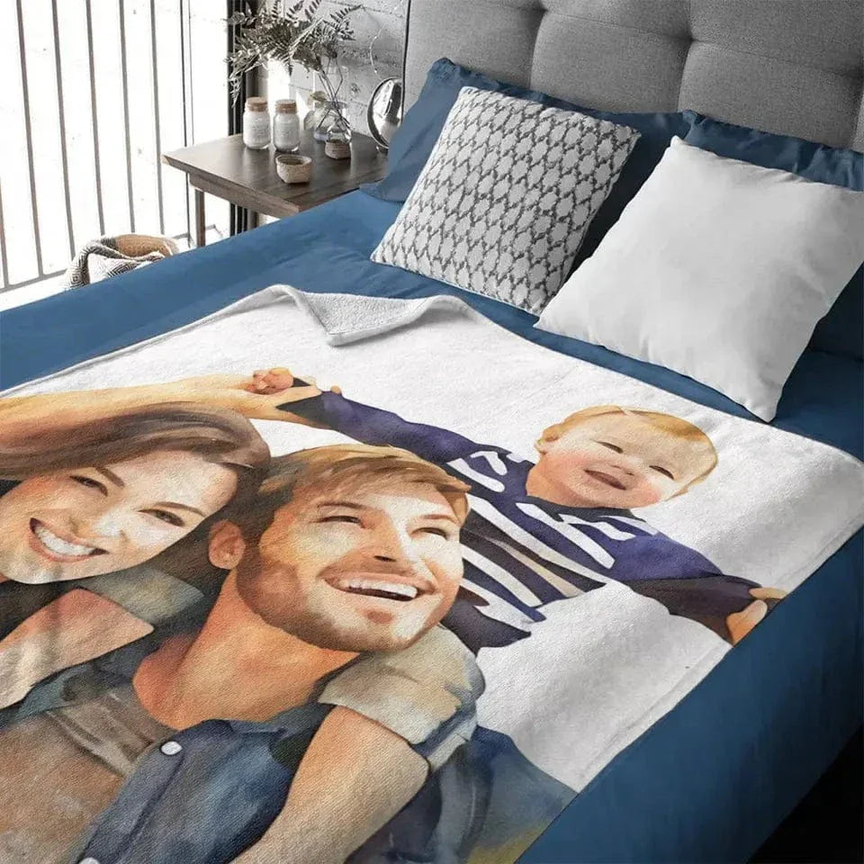 Cozy Canvas: Turning Family Photos into an Oil Painting Style Blanket - Joliny