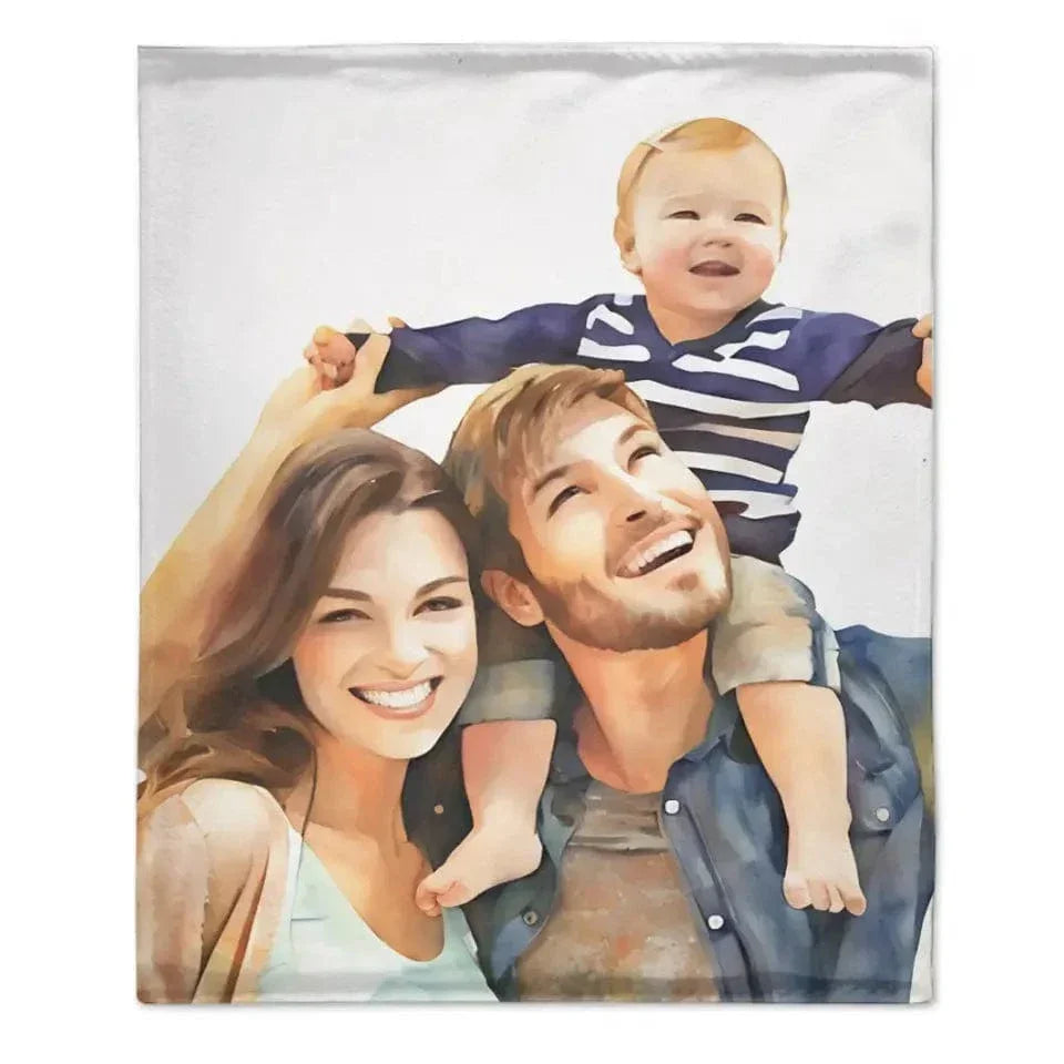 Cozy Canvas: Turning Family Photos into an Oil Painting Style Blanket - Joliny