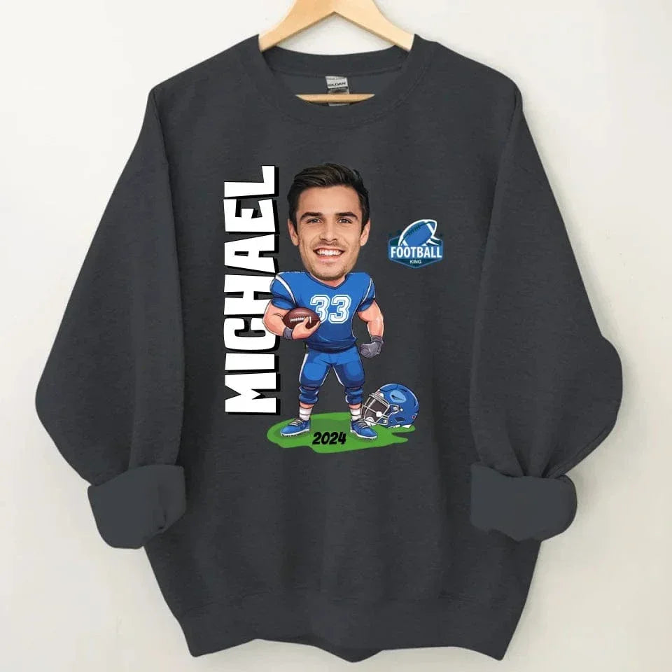 Customised American Football Comics Clothes - Personalised Photo Sweatshirt - A Gift for Football Fans - Joliny