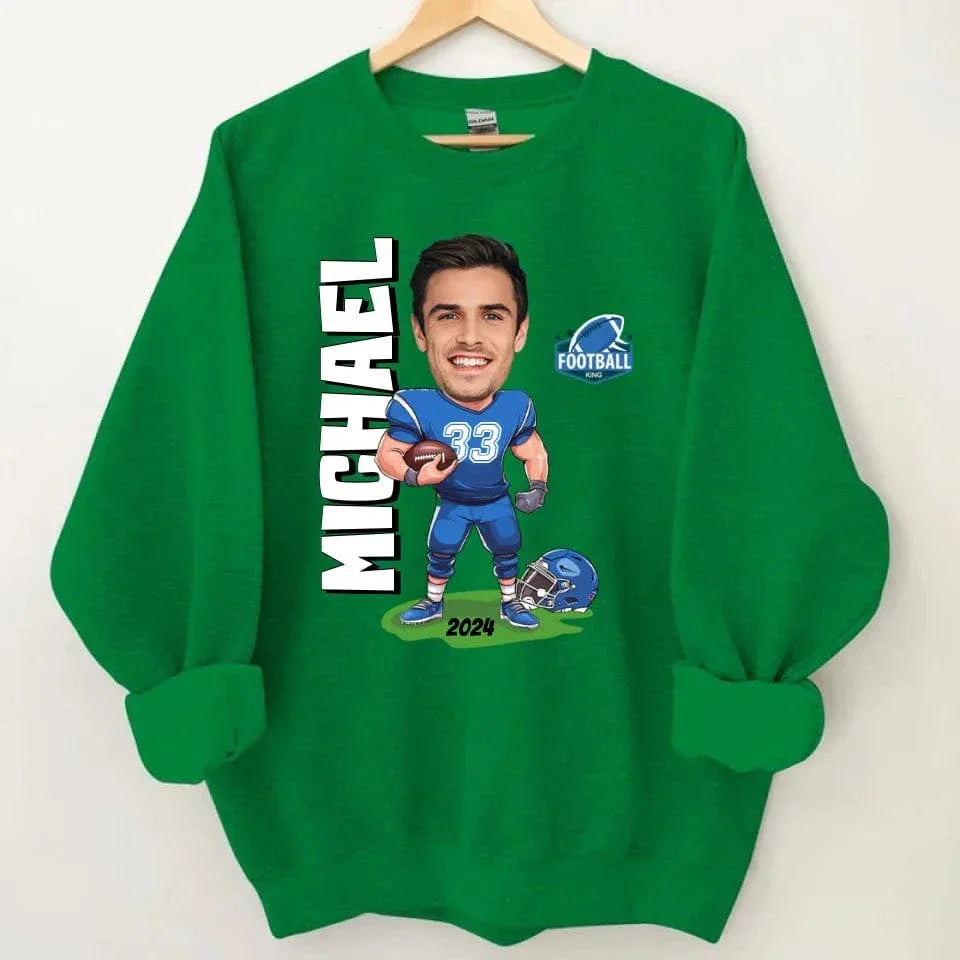 Customised American Football Comics Clothes - Personalised Photo Sweatshirt - A Gift for Football Fans - Joliny