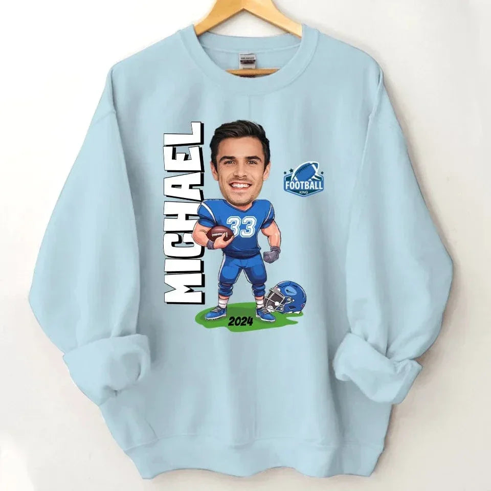 Customised American Football Comics Clothes - Personalised Photo Sweatshirt - A Gift for Football Fans - Joliny