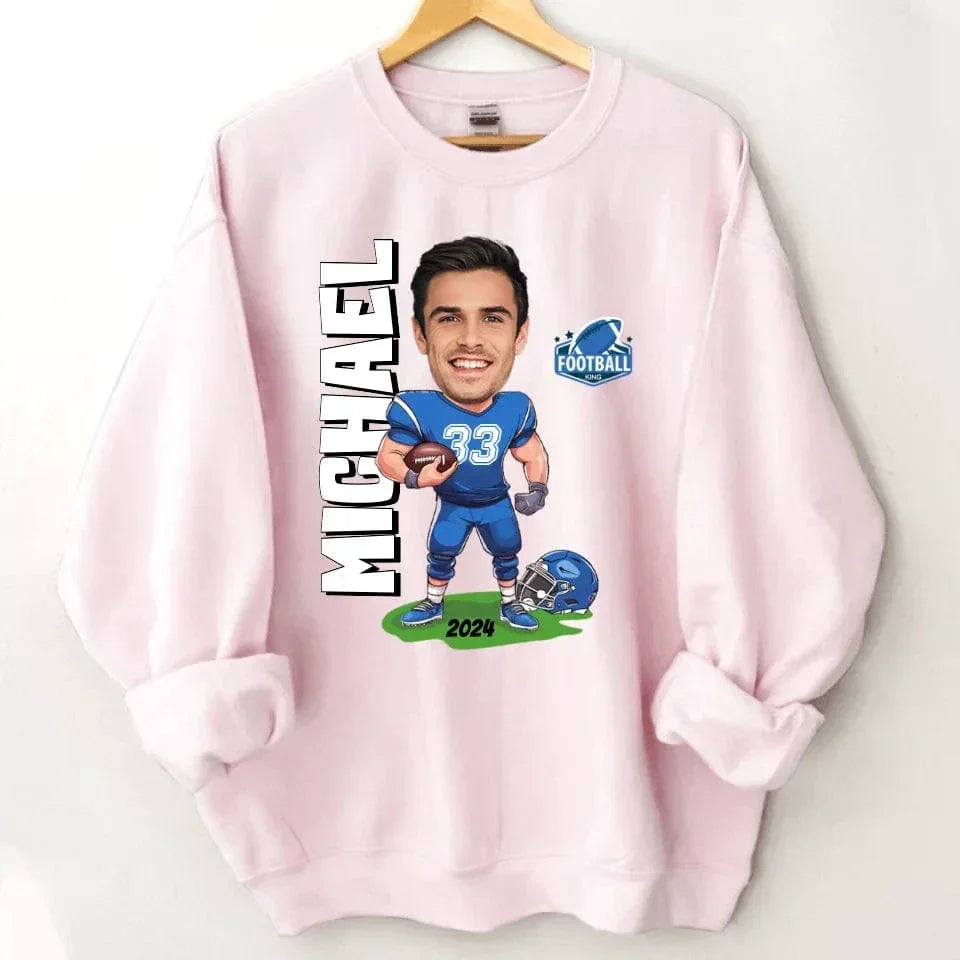 Customised American Football Comics Clothes - Personalised Photo Sweatshirt - A Gift for Football Fans - Joliny