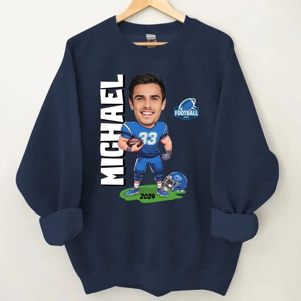 Customised American Football Comics Clothes - Personalised Photo Sweatshirt - A Gift for Football Fans - Joliny