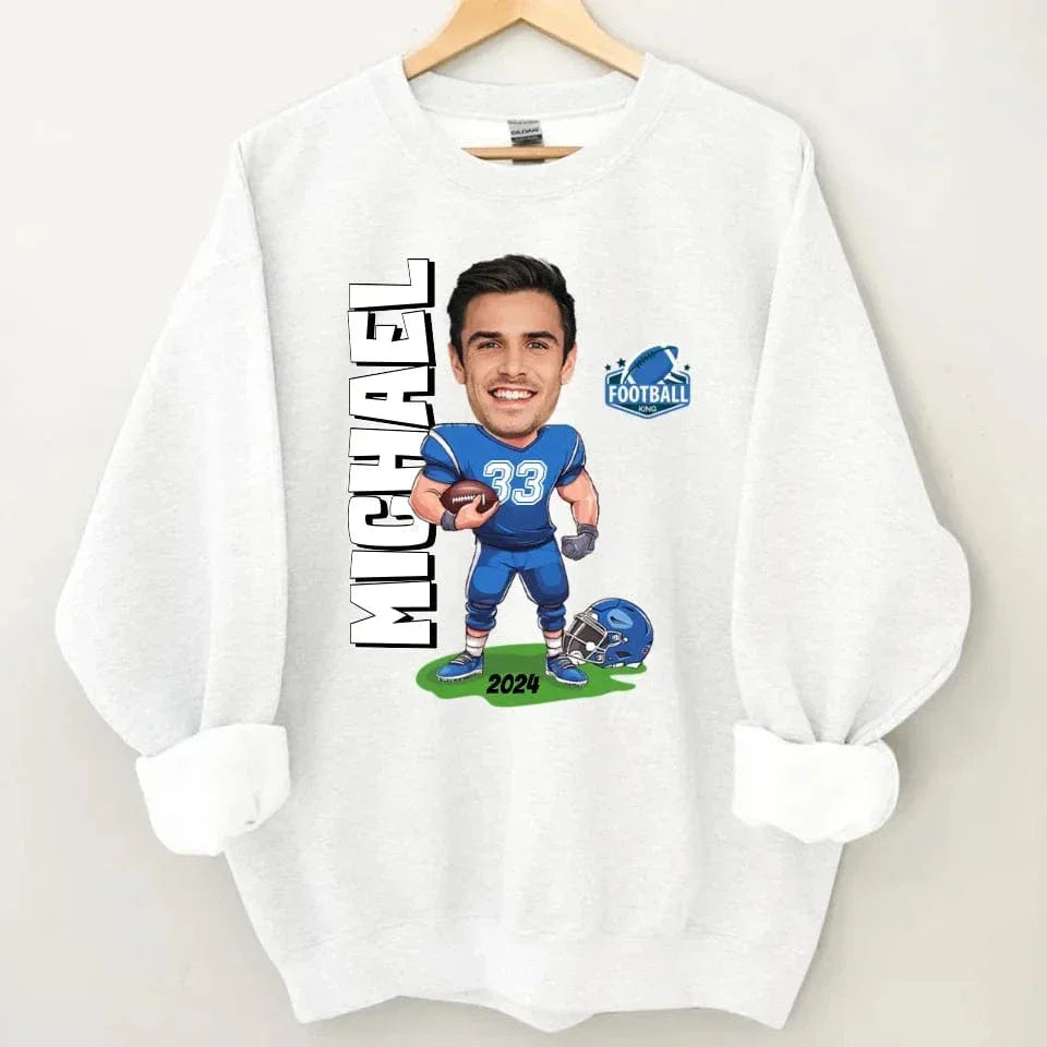 Customised American Football Comics Clothes - Personalised Photo Sweatshirt - A Gift for Football Fans - Joliny