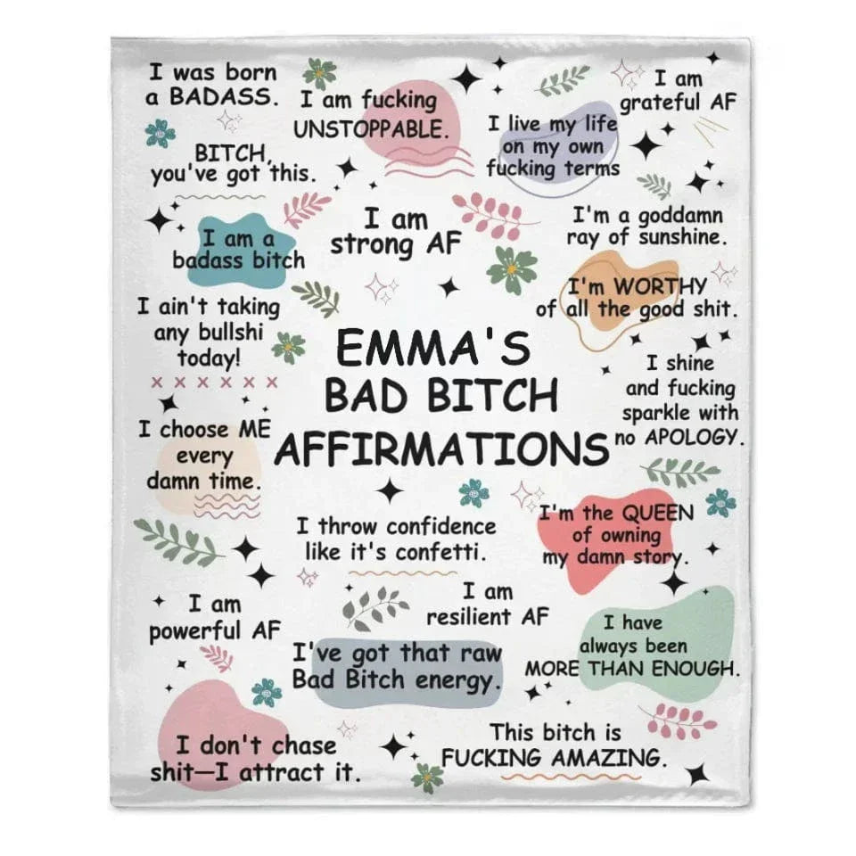 Custom B*tch Themed Fun Blanket - Personalized Title and Name Blanket in Cute Matching Colors - A Gift For Friend,BFF,Colleagues - Joliny