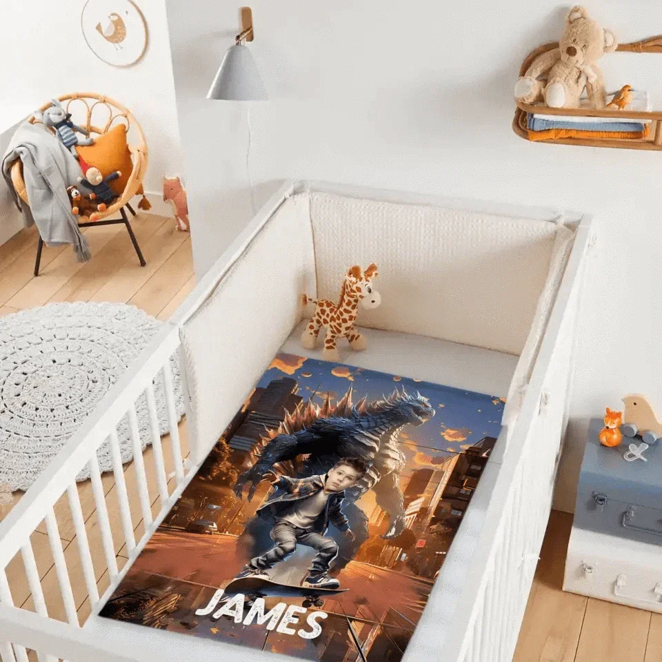 Custom Blanket for Kids, Mutant Monsters Home Decor, King of the Monsters Boys Name Blanket - Joliny
