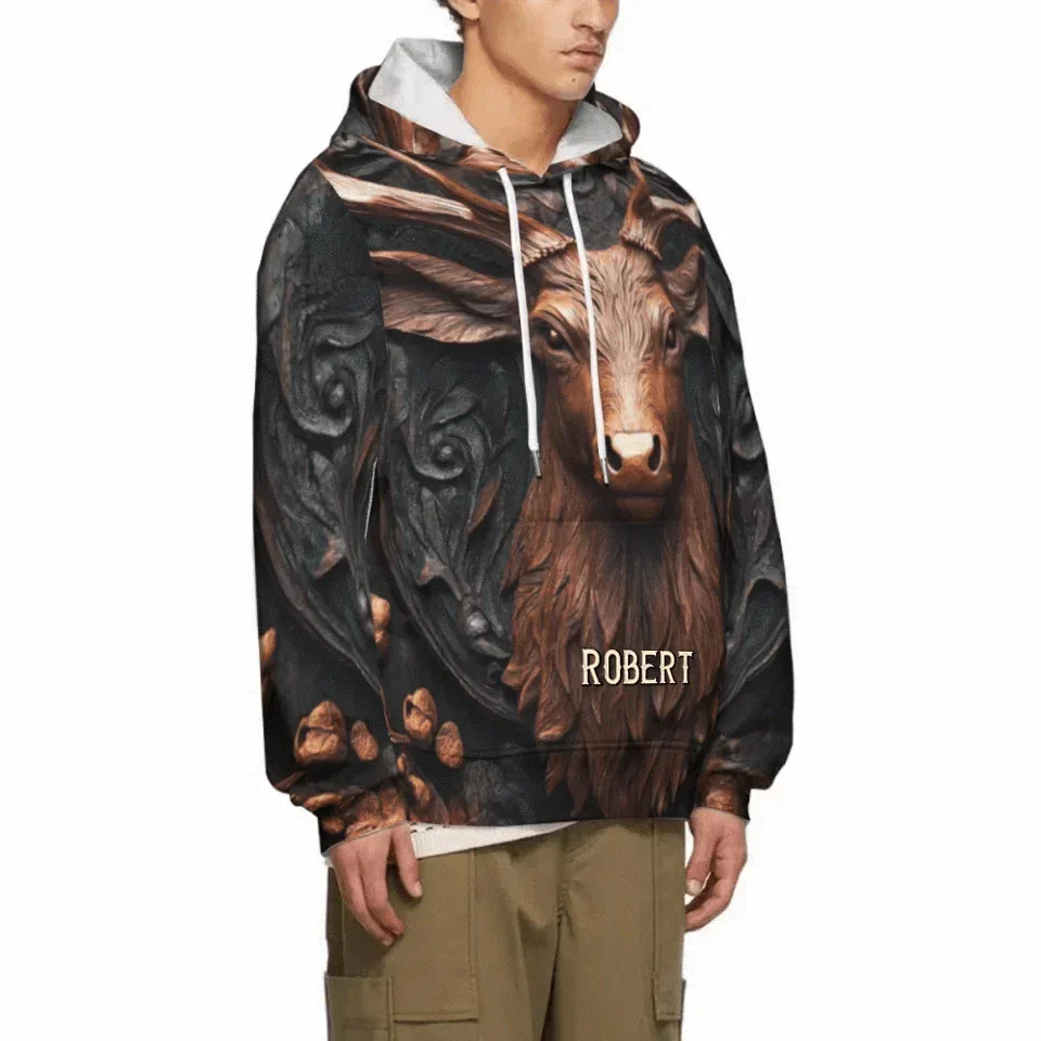 Custom Embossed Deer Pattern Clothing - Personalized Name Allover Printed Hunting Style Costume - A Gift For Friend,Hunting Lovers,Yourself - Joliny