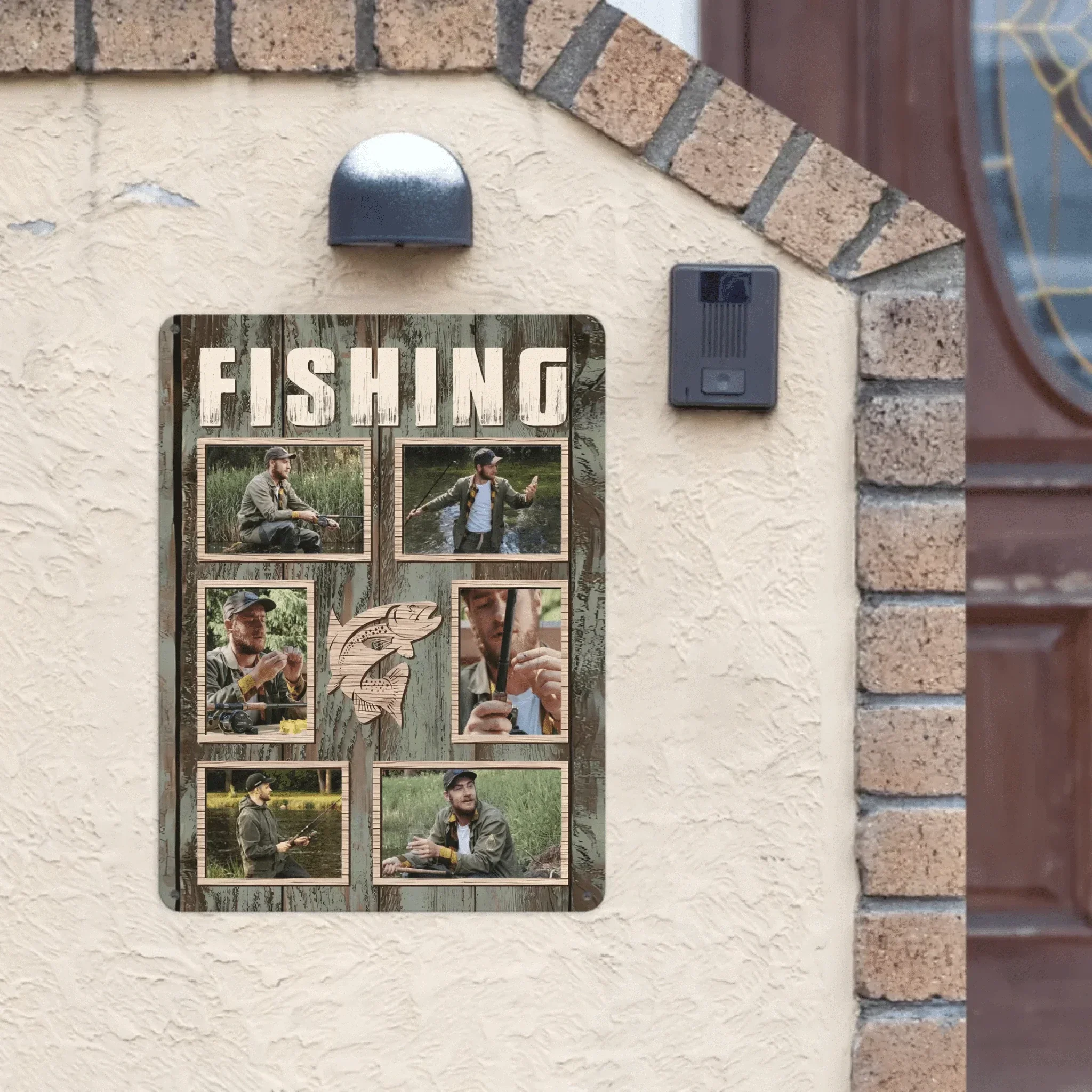 Custom Fishing Themed Wall Art - Personalized Collage of Photos Decorative Painting - A Gift For Dad,Grandpa,Fishing Lovers - Joliny