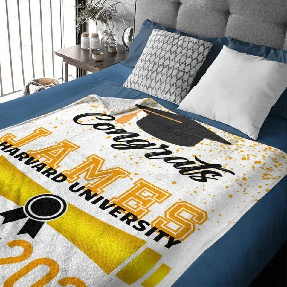 Custom Graduation Gift Blanket 2024 With Name - Senior Graduation Gifts for Him And Her - Joliny