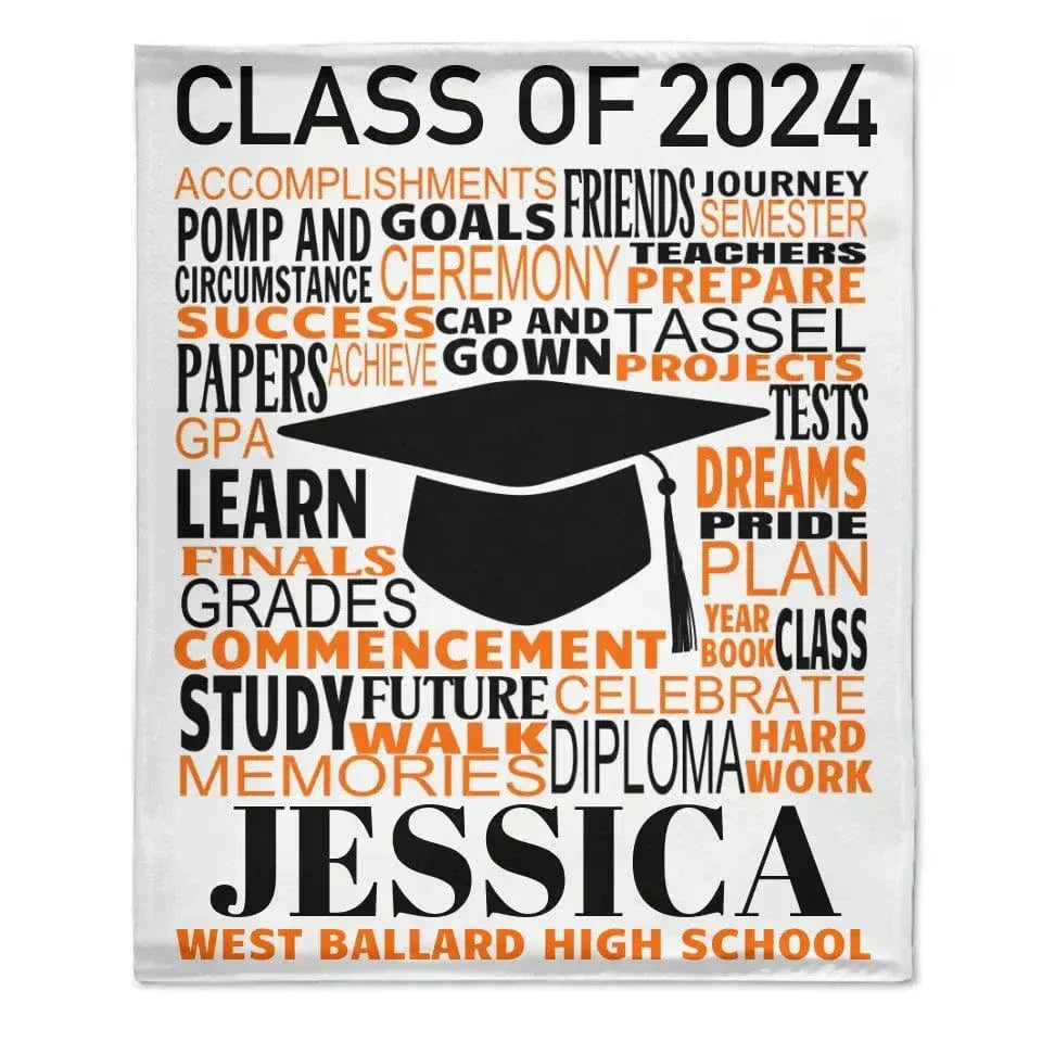 Custom Graduation Gift Class of 2024 Graduation Blanket - Joliny
