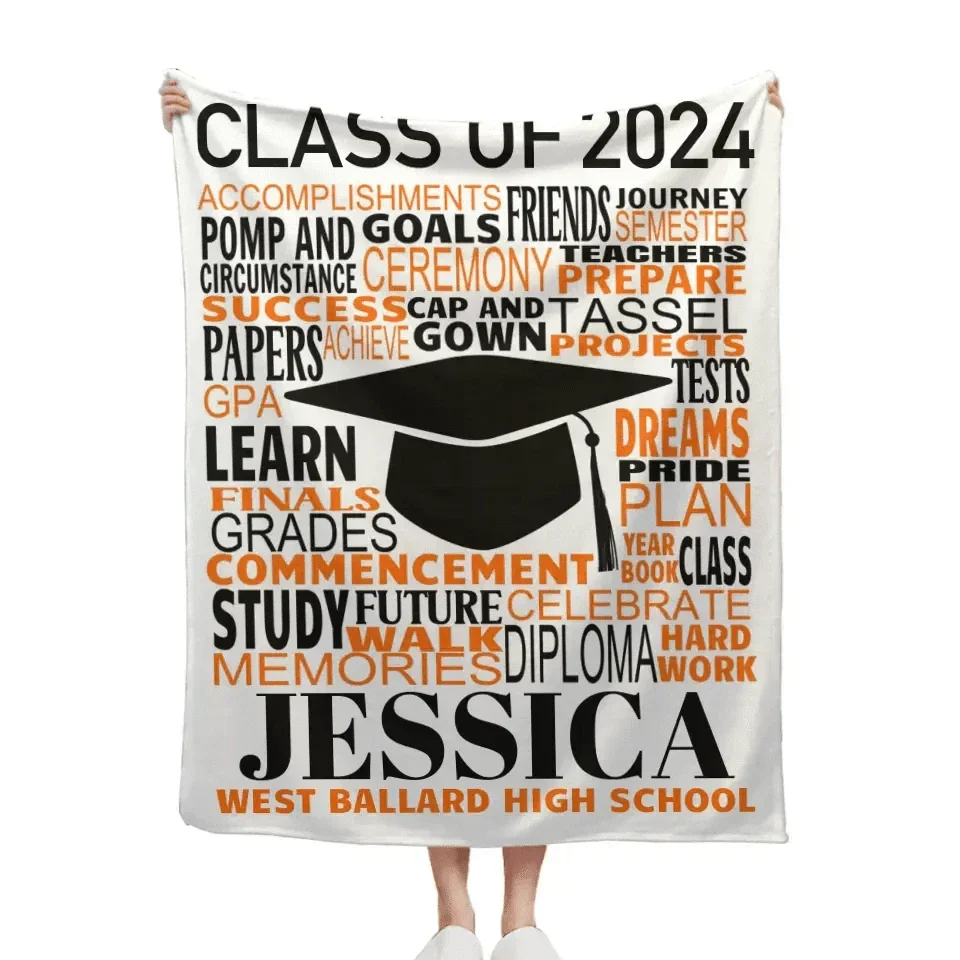 Custom Graduation Gift Class of 2024 Graduation Blanket - Joliny