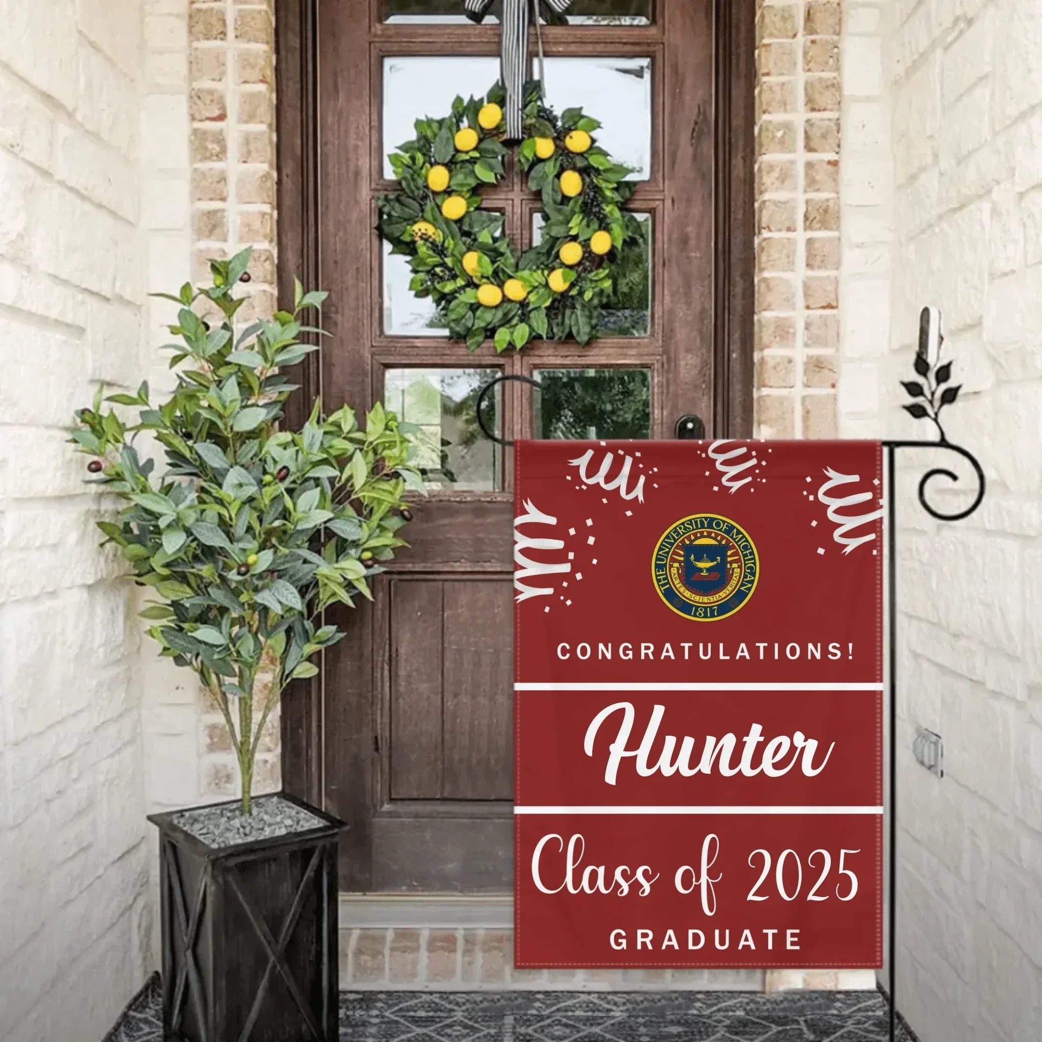 Custom Graduation School Logo Flag, College Class of 2025 Grad Flag - Joliny