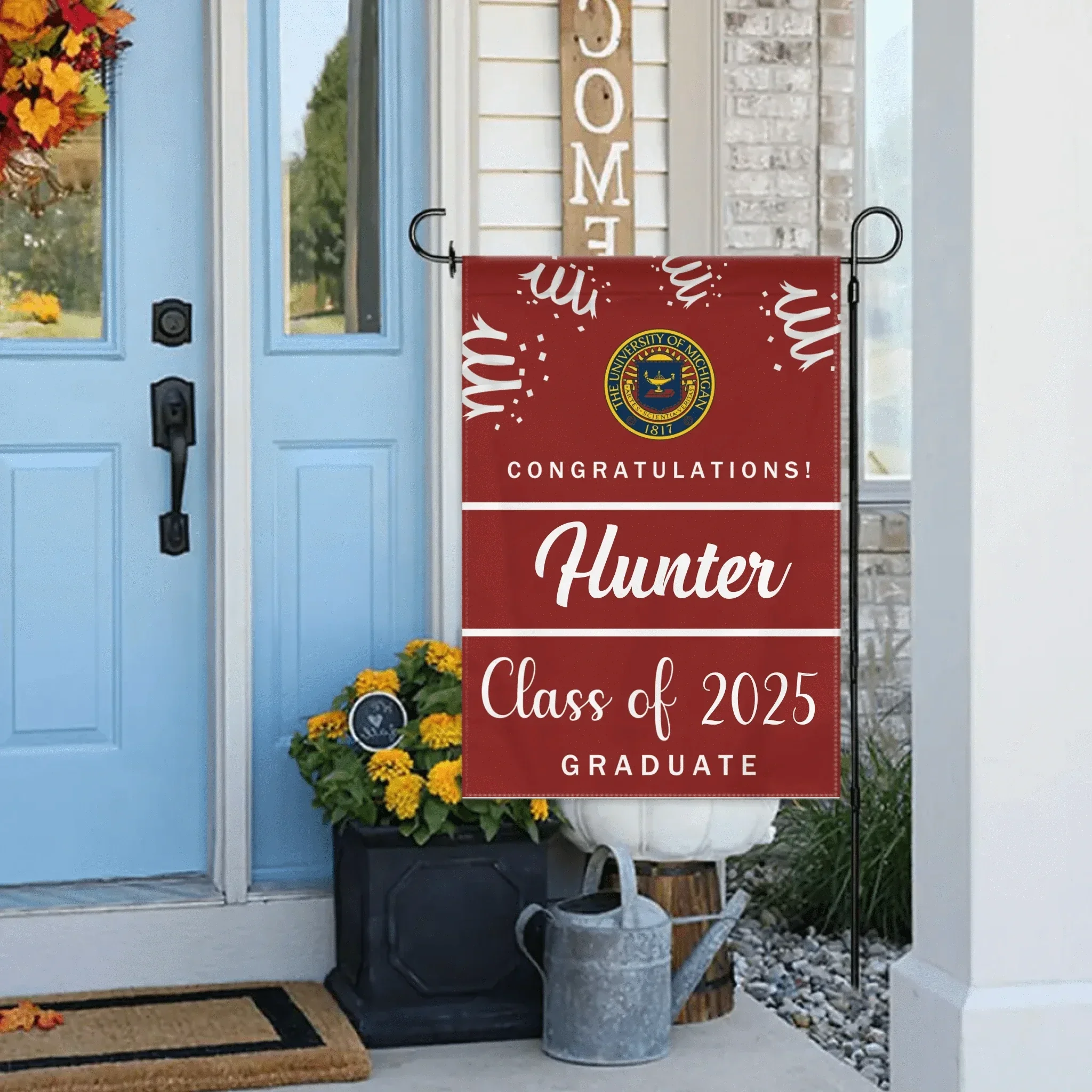 Custom Graduation School Logo Flag, College Class of 2025 Grad Flag - Joliny