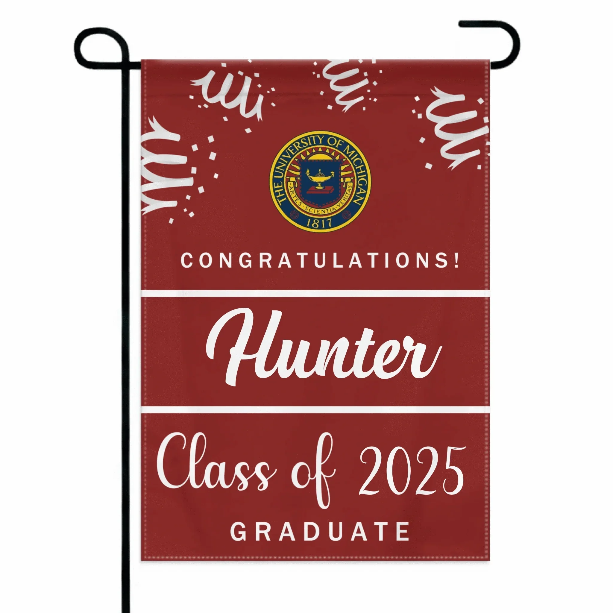 Custom Graduation School Logo Flag, College Class of 2025 Grad Flag - Joliny