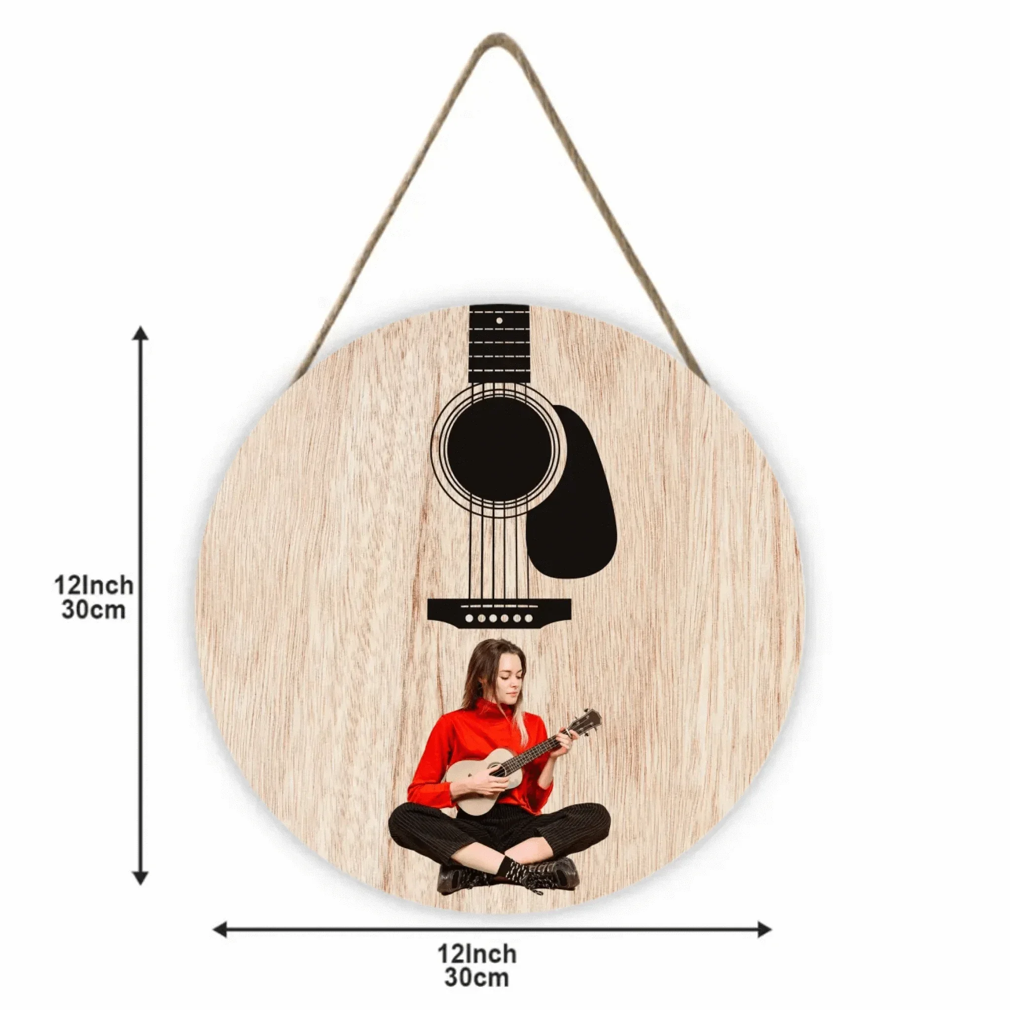 Custom Guitar Themed Wooden Door Signs - Guitar Style Wooden Door Sign Decorations That Can Be Personalized With Photos - A Gift For Friend,Guitarist,Guitar Lovers - Joliny