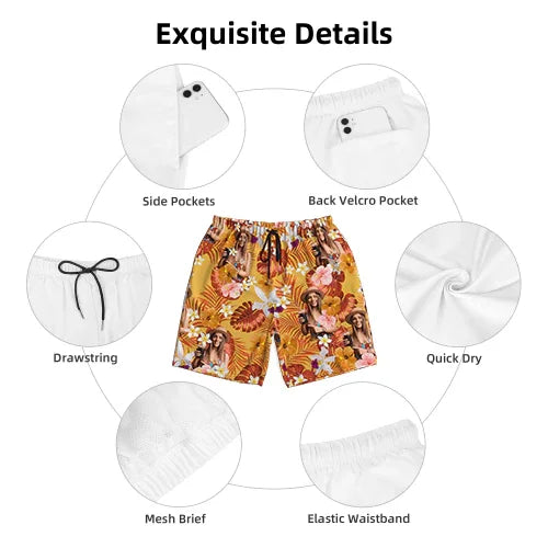 Custom Human Photo Summer Tropical Beach Short For Men - Joliny