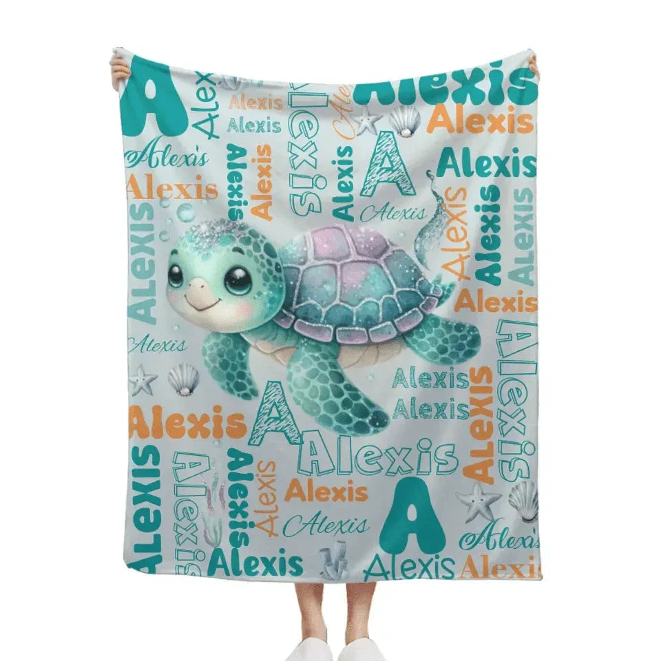 Custom Name Swaddle For Kids, Grandkids -Personalized Dinosaur Photo Blanket - Joliny