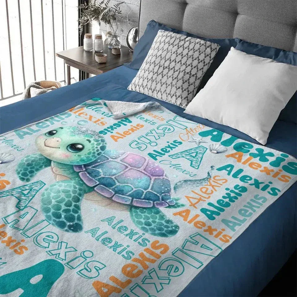 Custom Name Swaddle For Kids, Grandkids -Personalized Dinosaur Photo Blanket - Joliny