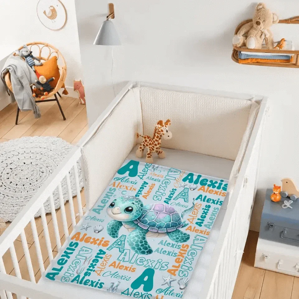 Custom Name Swaddle For Kids, Grandkids -Personalized Dinosaur Photo Blanket - Joliny