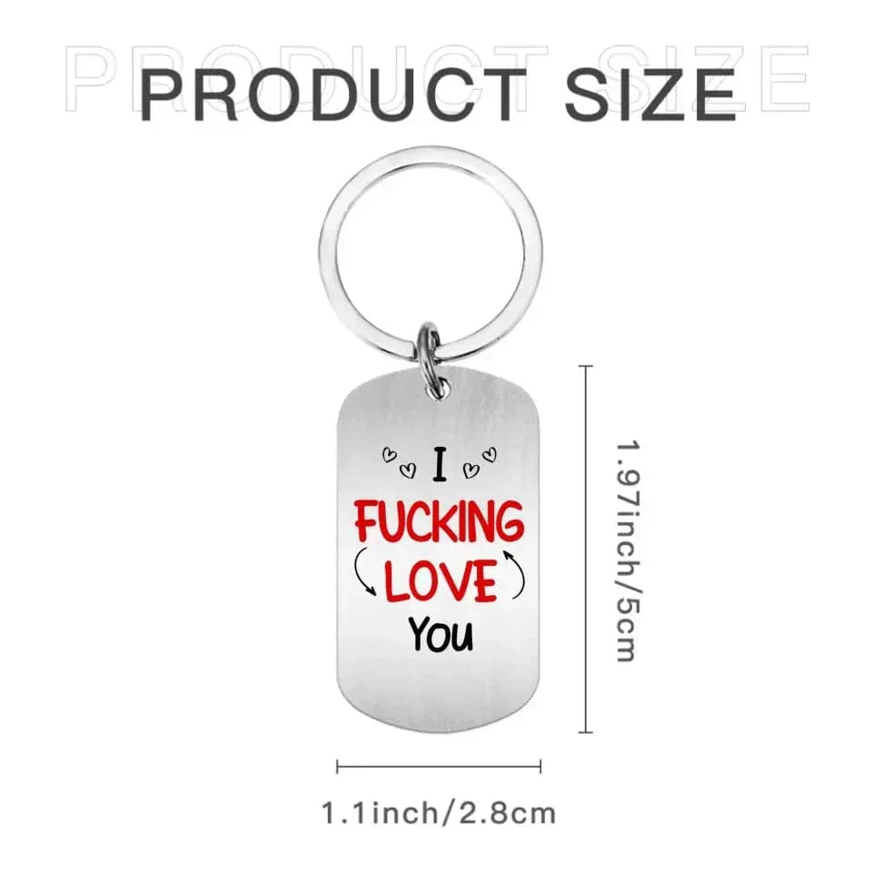 Custom Personalized Couple Photo Aluminum Keychain - I Love You - Joliny