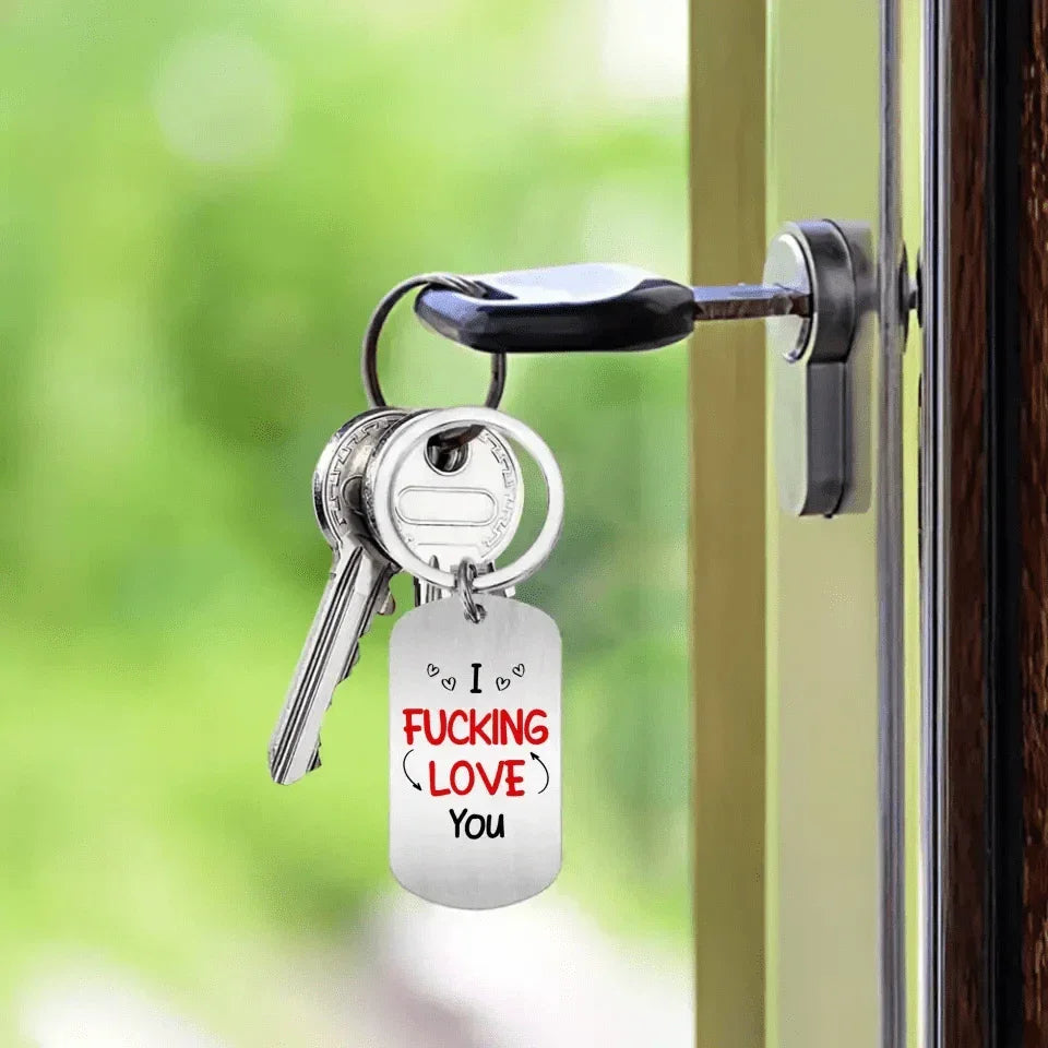 Custom Personalized Couple Photo Aluminum Keychain - I Love You - Joliny