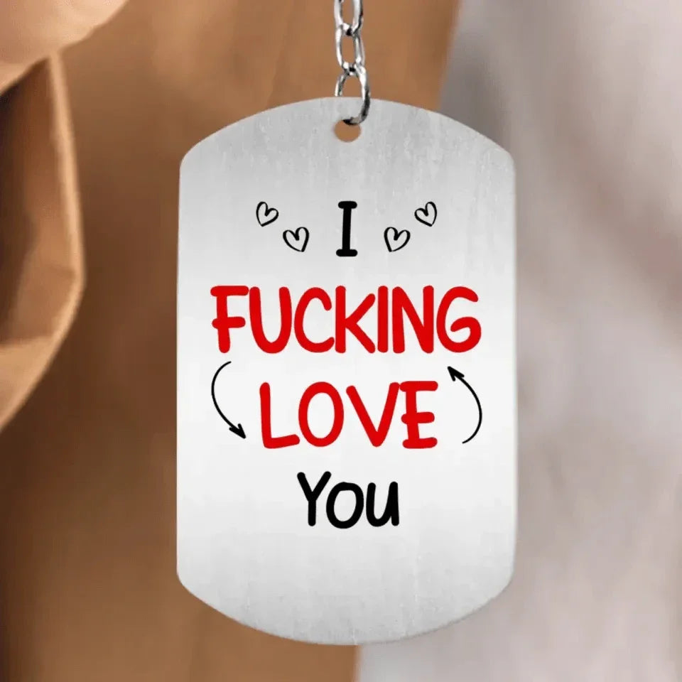 Custom Personalized Couple Photo Aluminum Keychain - I Love You - Joliny
