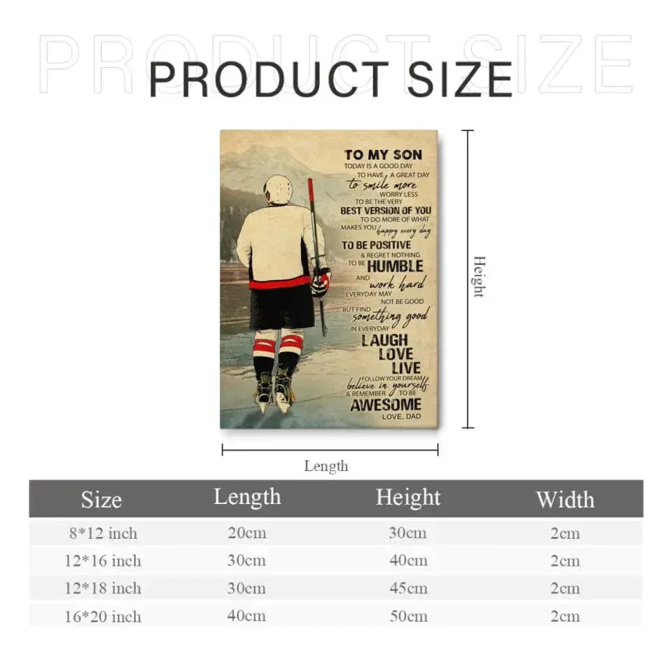 Custom Personalized Ice Hockey Canvas Wall Art - Hockey Gifts, Gifts For Hockey Players And My Son - Joliny