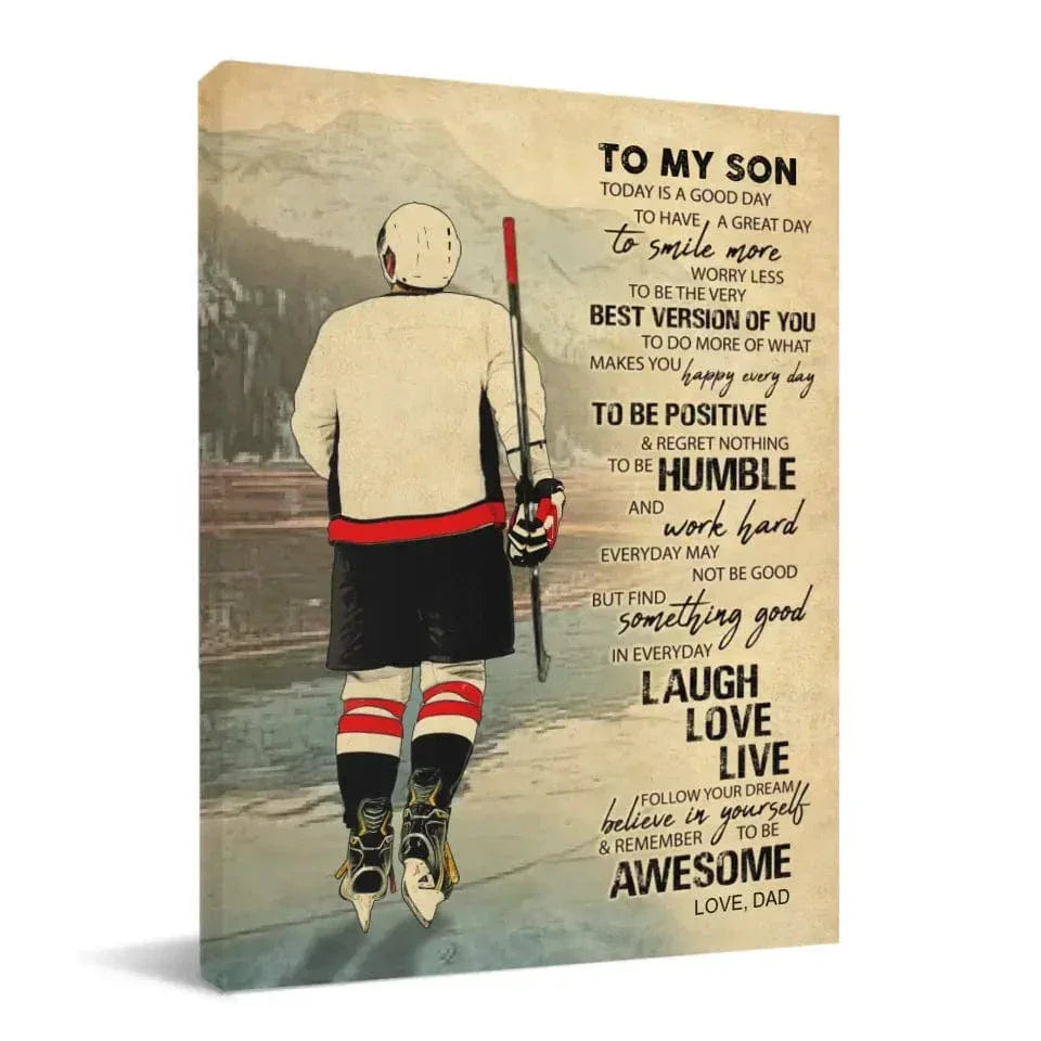 Custom Personalized Ice Hockey Canvas Wall Art - Hockey Gifts, Gifts For Hockey Players And My Son - Joliny