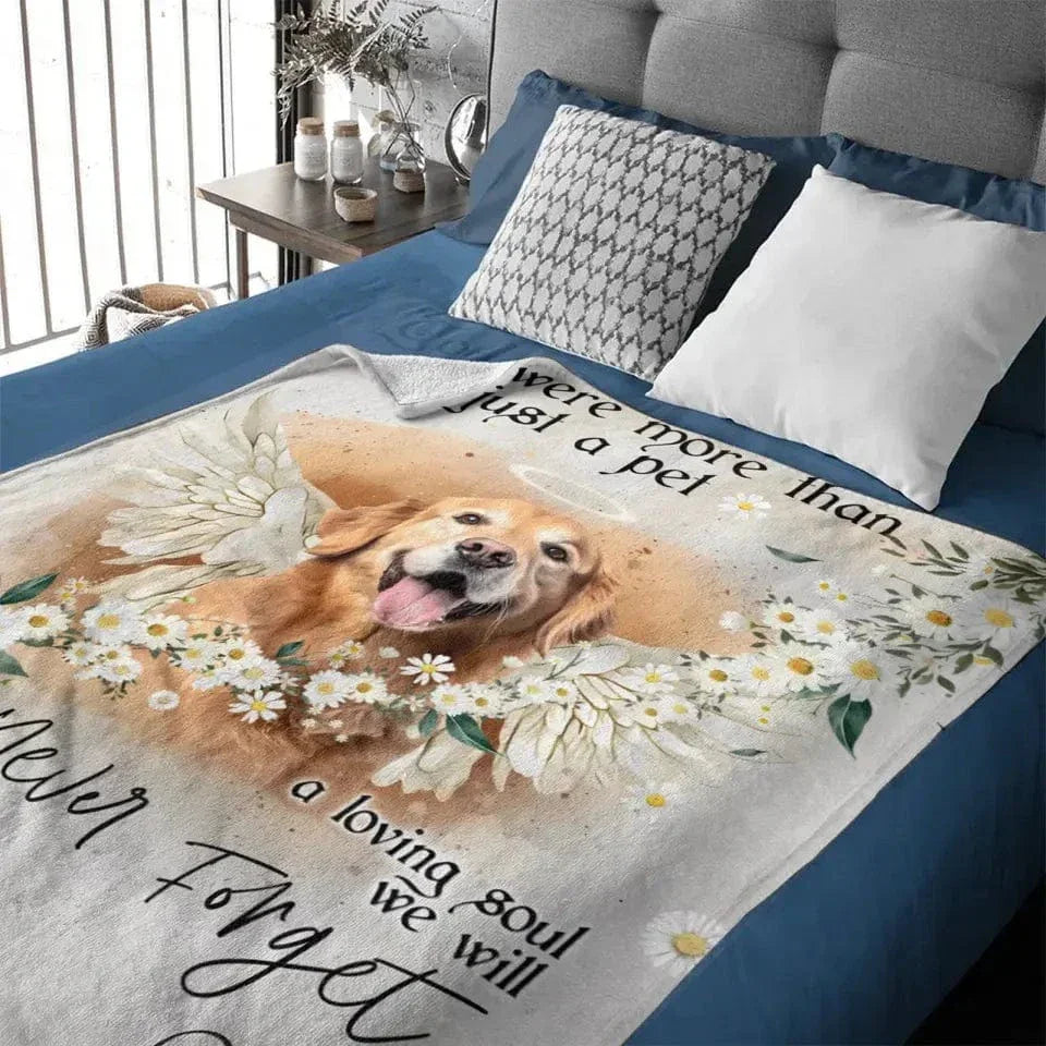 Custom Personalized Memorial Pet Photo Blanket - Memorial Gift Idea for Dog/Cat Owners - You Were More Than Just A Pet - Joliny