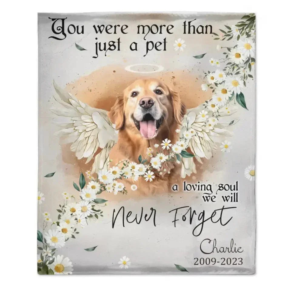 Custom Personalized Memorial Pet Photo Blanket - Memorial Gift Idea for Dog/Cat Owners - You Were More Than Just A Pet - Joliny