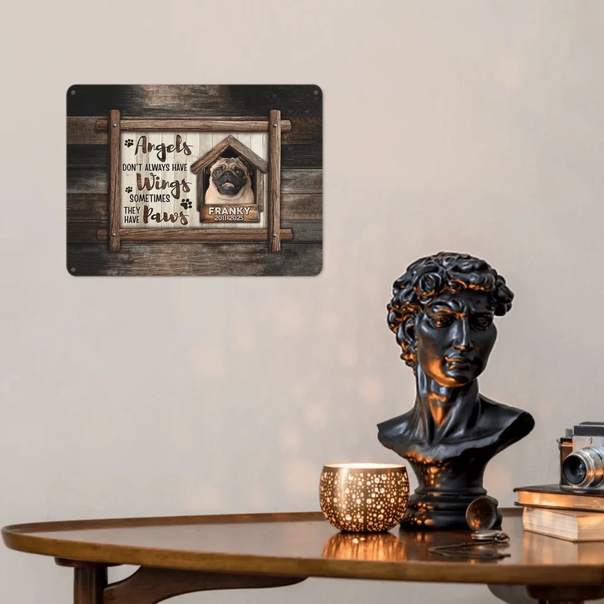 Custom Pet Memorial Wall Art - Personalized Decorative Painting of Pet's Photo,Name and Year - Gifts for Pet Lovers,Pet Owners - Joliny