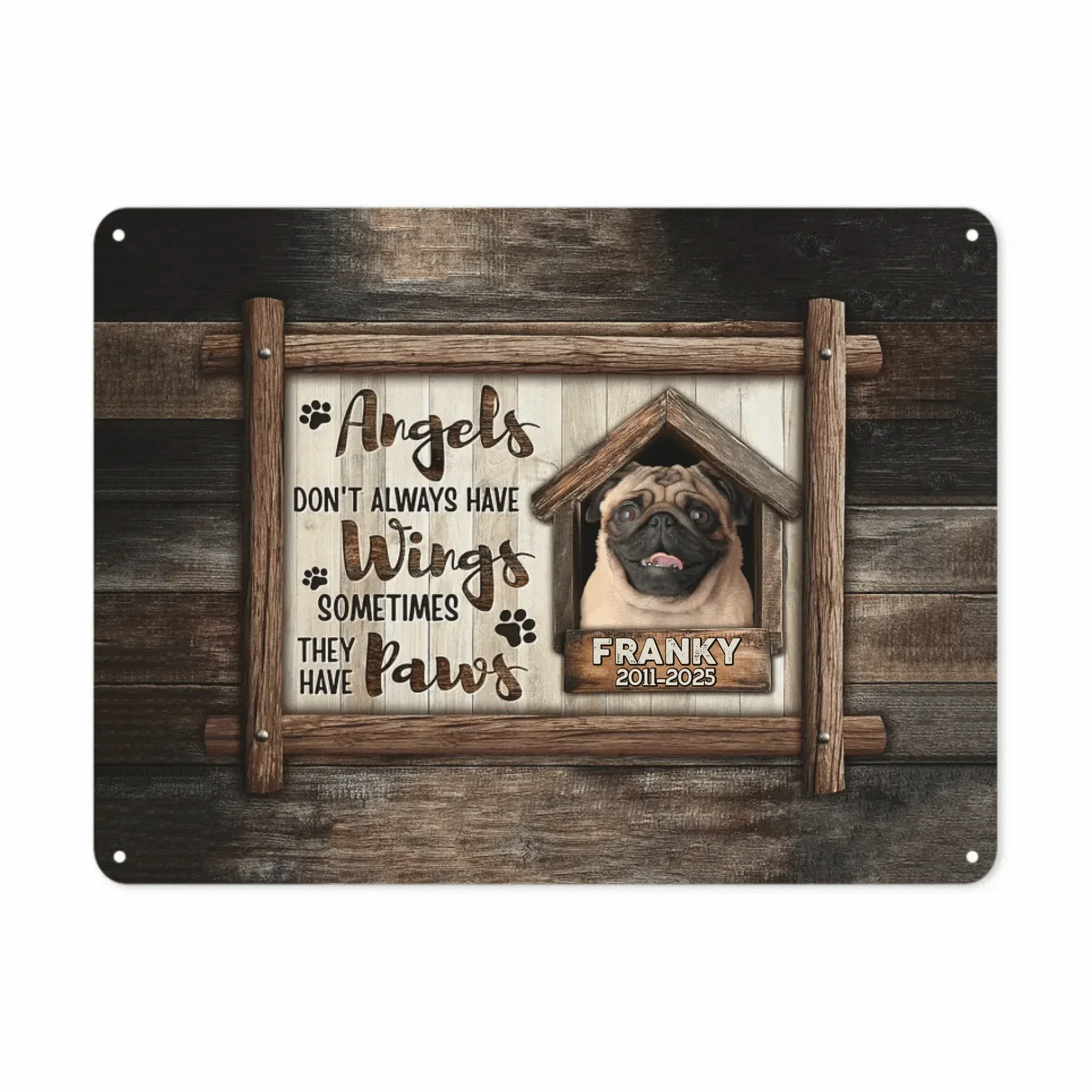Custom Pet Memorial Wall Art - Personalized Decorative Painting of Pet's Photo,Name and Year - Gifts for Pet Lovers,Pet Owners - Joliny