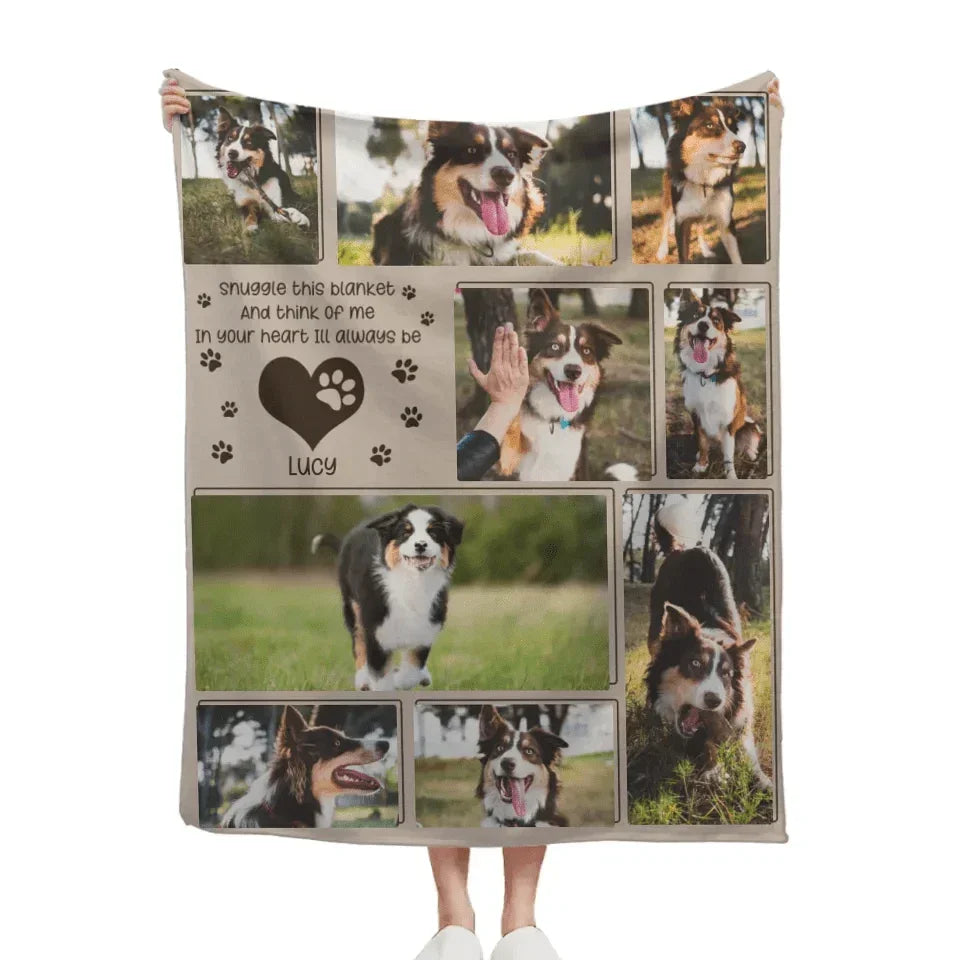 Custom Pet Photo Blanket - Personalized Pet Photo and Name Memorial Blanket - A Memorial Gift For Pet lovers,Pet Owners - Joliny