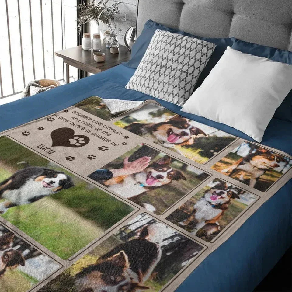 Custom Pet Photo Blanket - Personalized Pet Photo and Name Memorial Blanket - A Memorial Gift For Pet lovers,Pet Owners - Joliny